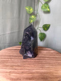 UV Reactive Sunlight Fluorite with Pyrite Tower