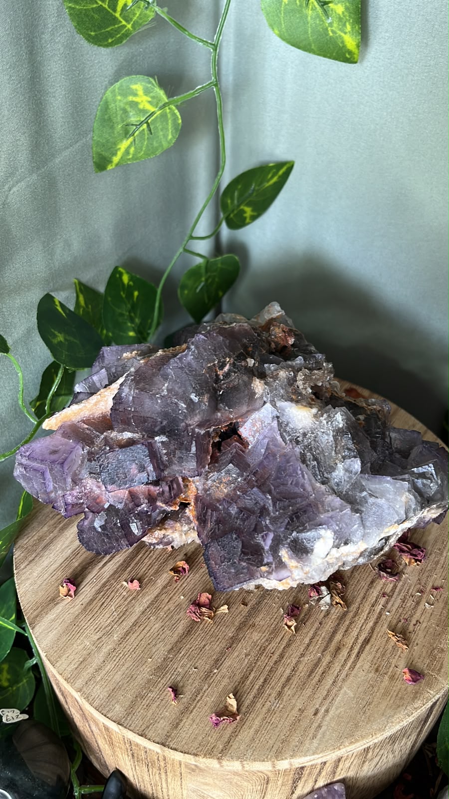 Pakistani Purple Fluorite on Druzy Quartz Matrix