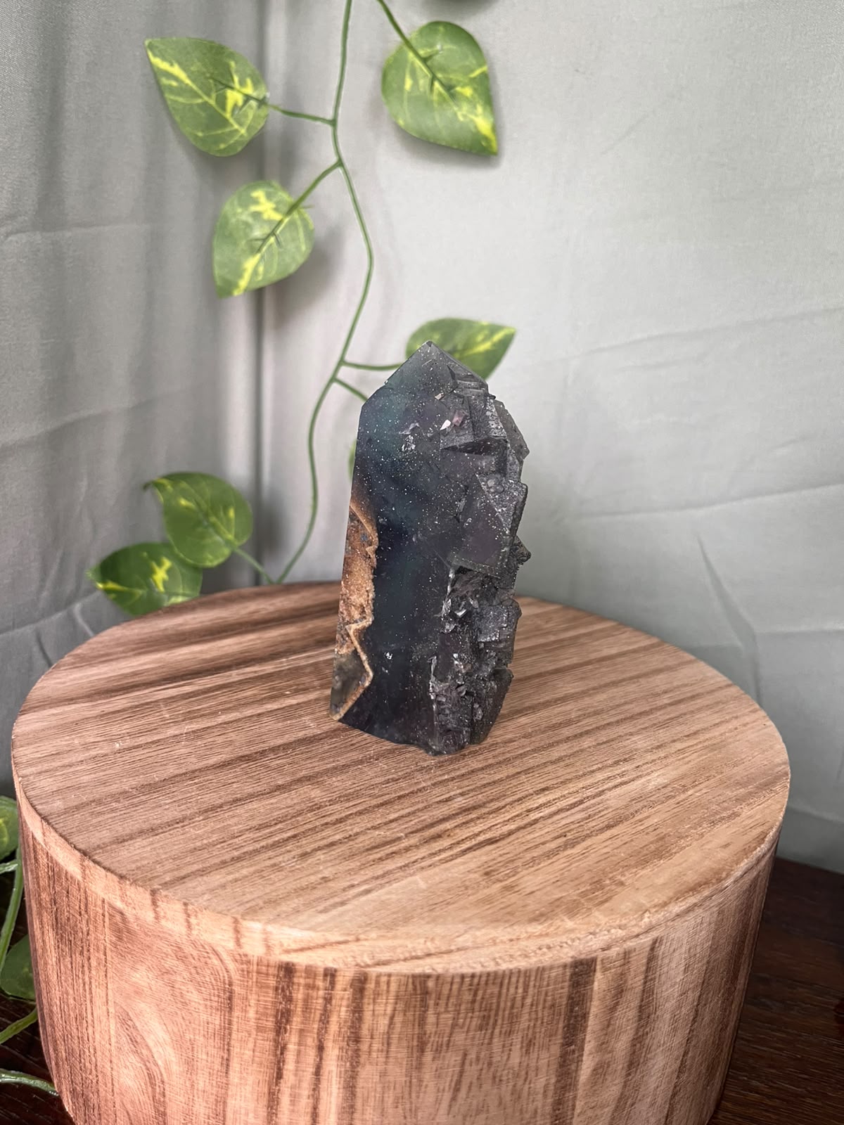 UV Reactive Sunlight Fluorite with Pyrite Tower #2