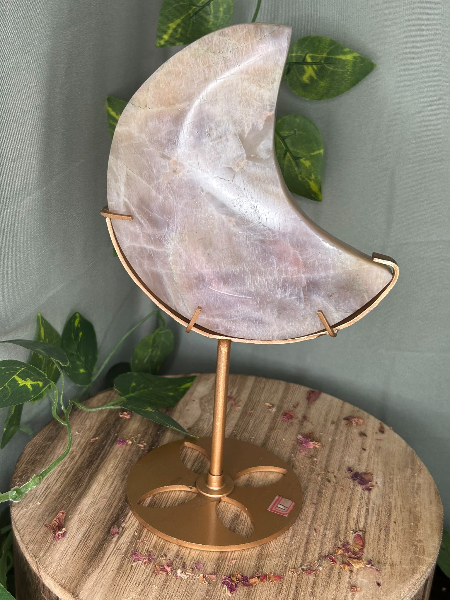 Moonstone Crescent Moon Carving