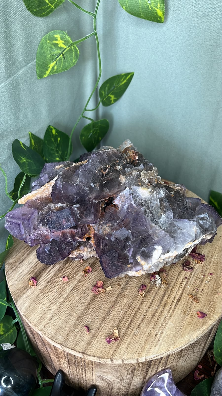 Pakistani Purple Fluorite on Druzy Quartz Matrix