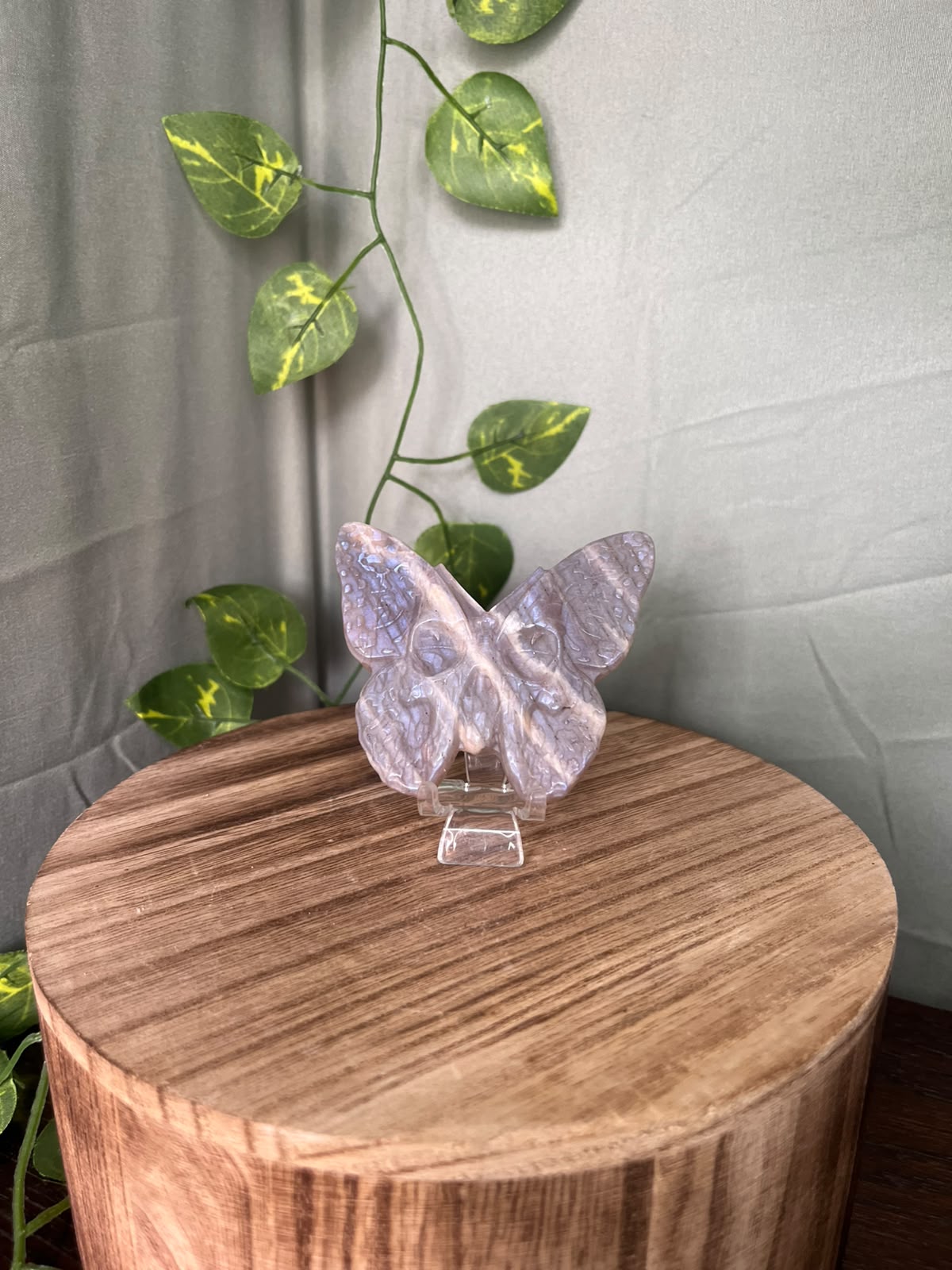 Moonstone Death Moth Carving
