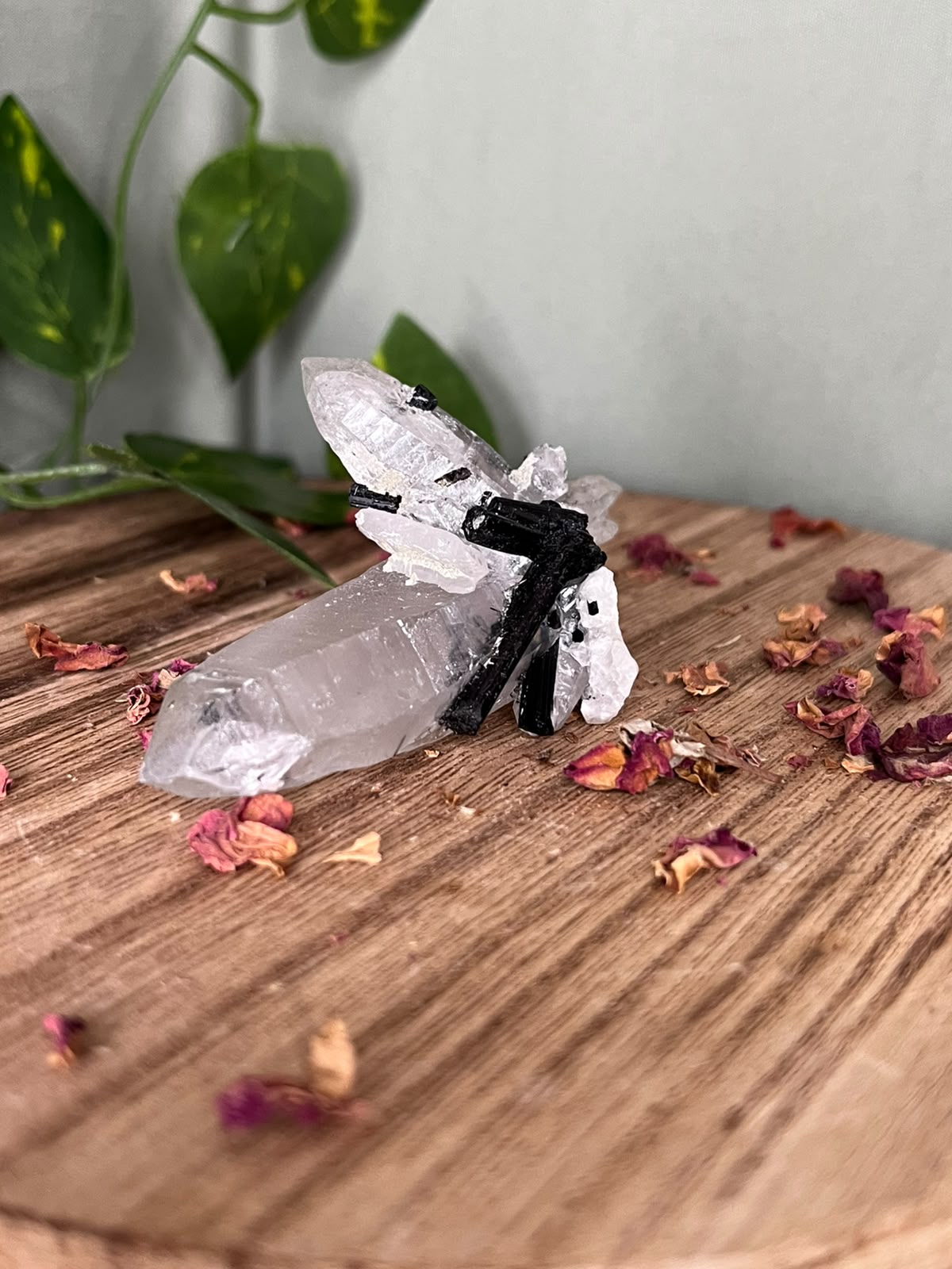 Pakistani Quartz with Black Tourmaline & Feldspar