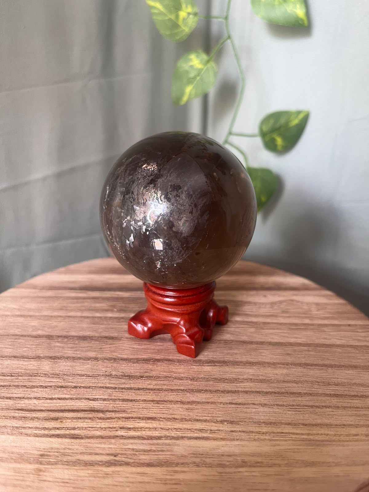 Smoky Quartz Sphere with Natural Flash