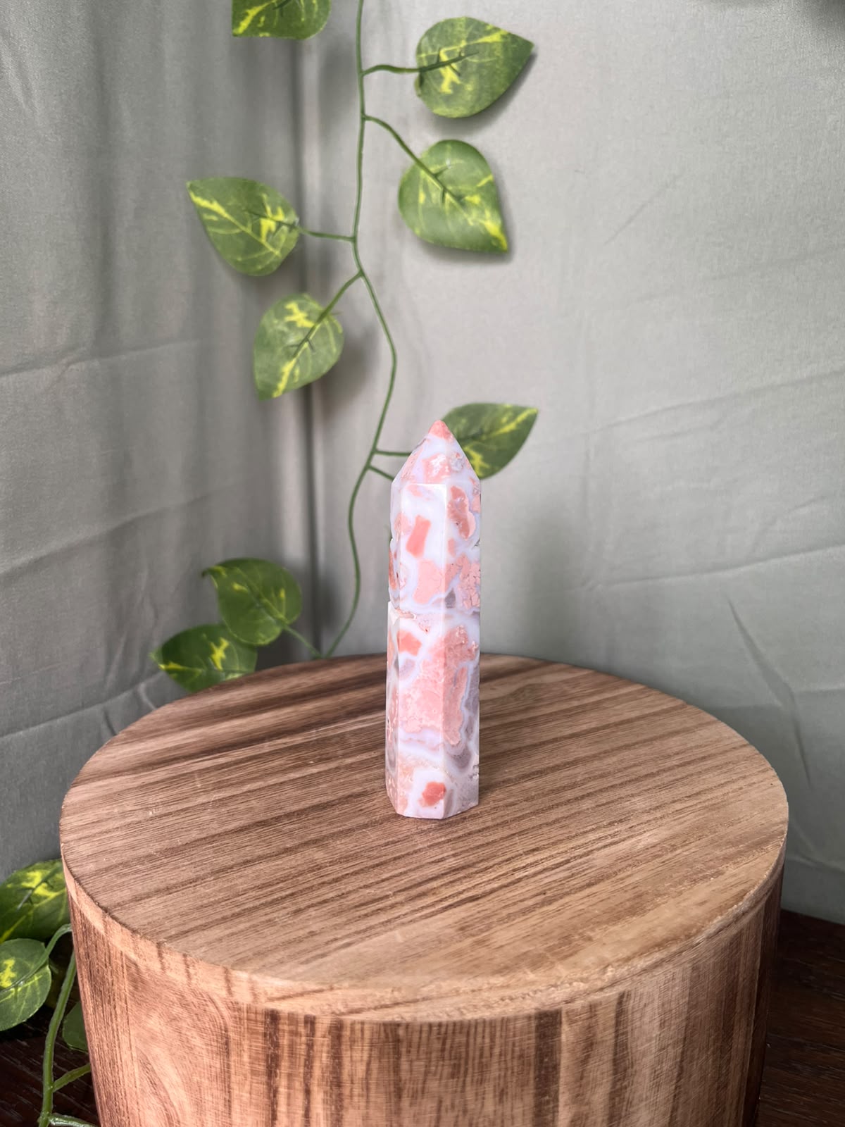 Druzy Cotton Candy Agate Tower