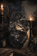 Black Septarian Dragon Egg Druzy with Calcite