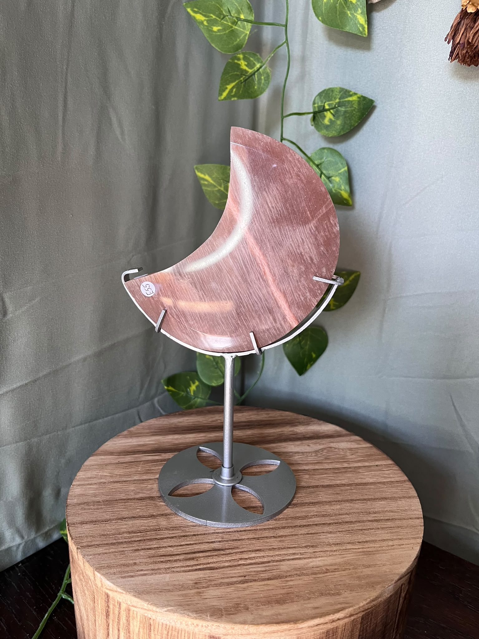 Sunstone Crescent Moon on Stand