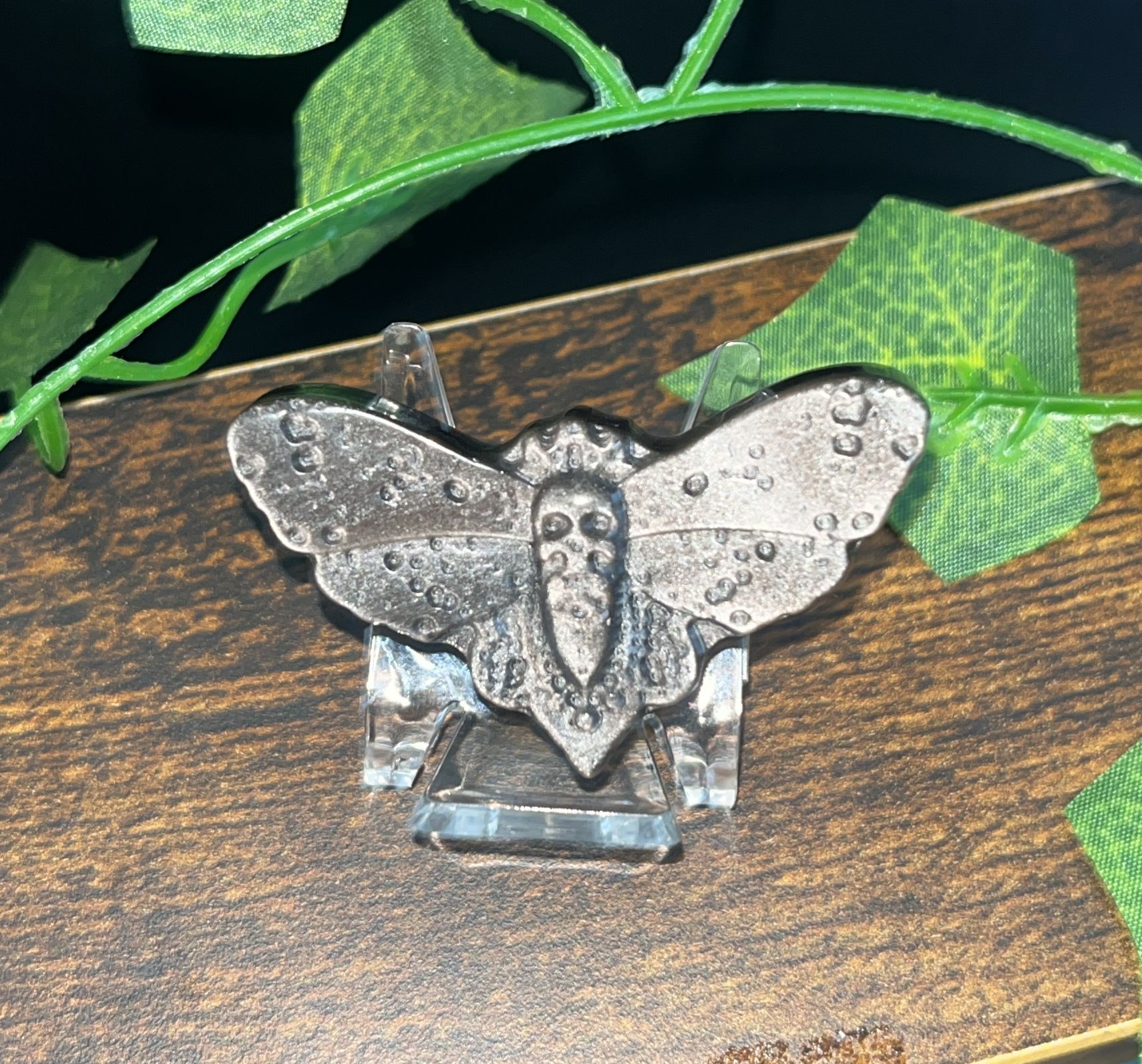 Silver Sheen Obsidian Death Moth Carvings