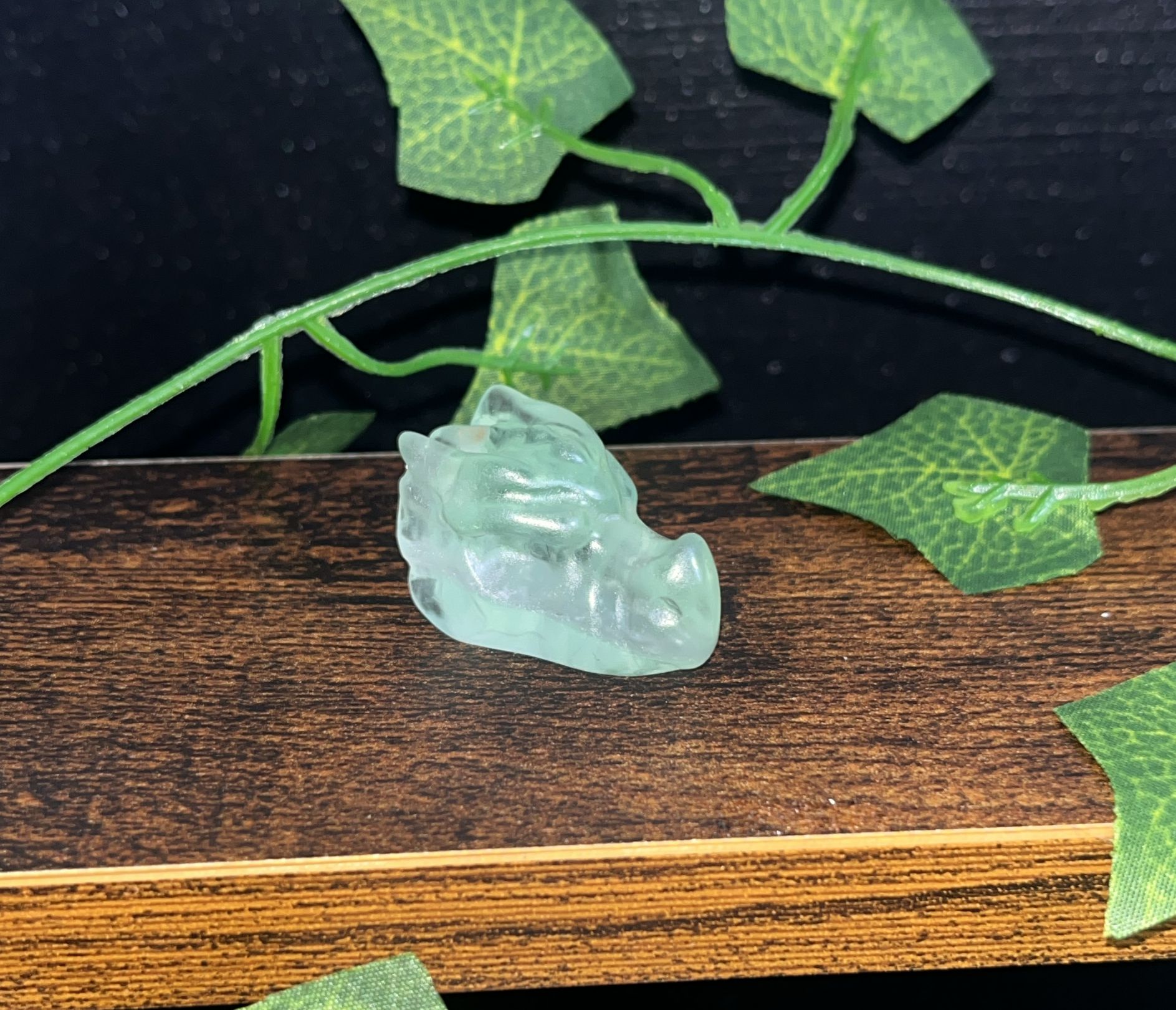Green Fluorite Dragon Carvings