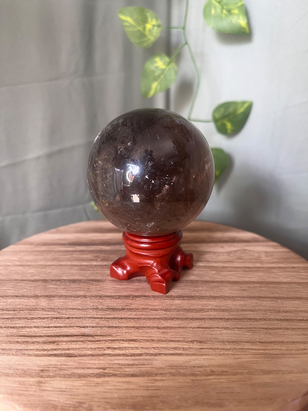 Smoky Quartz Sphere with Natural Flash
