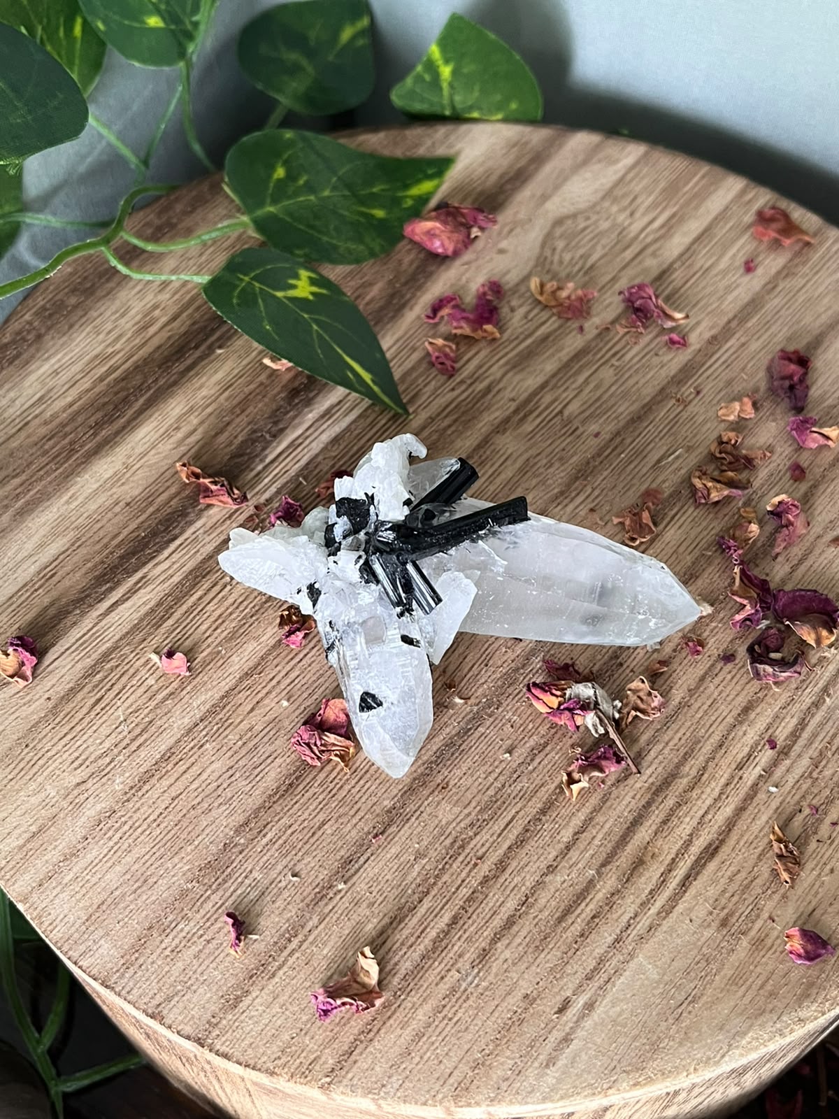 Pakistani Quartz with Black Tourmaline & Feldspar