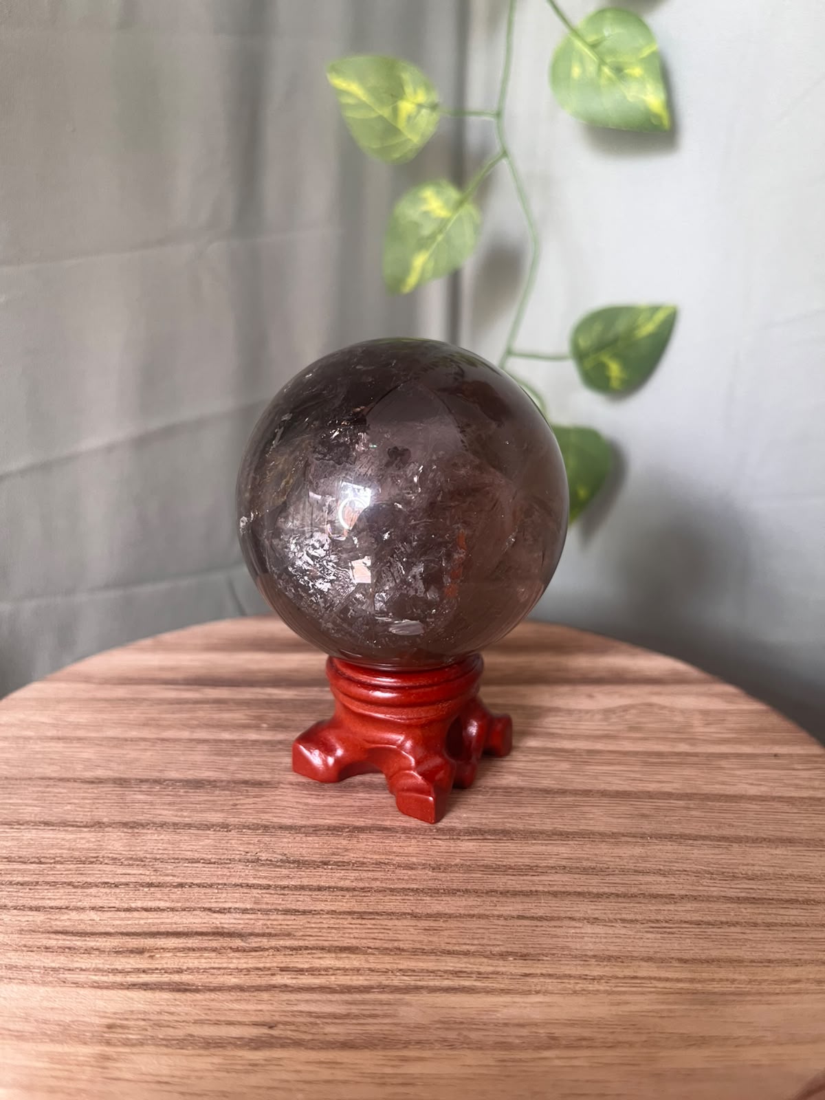 Smoky Quartz Sphere with Natural Flash