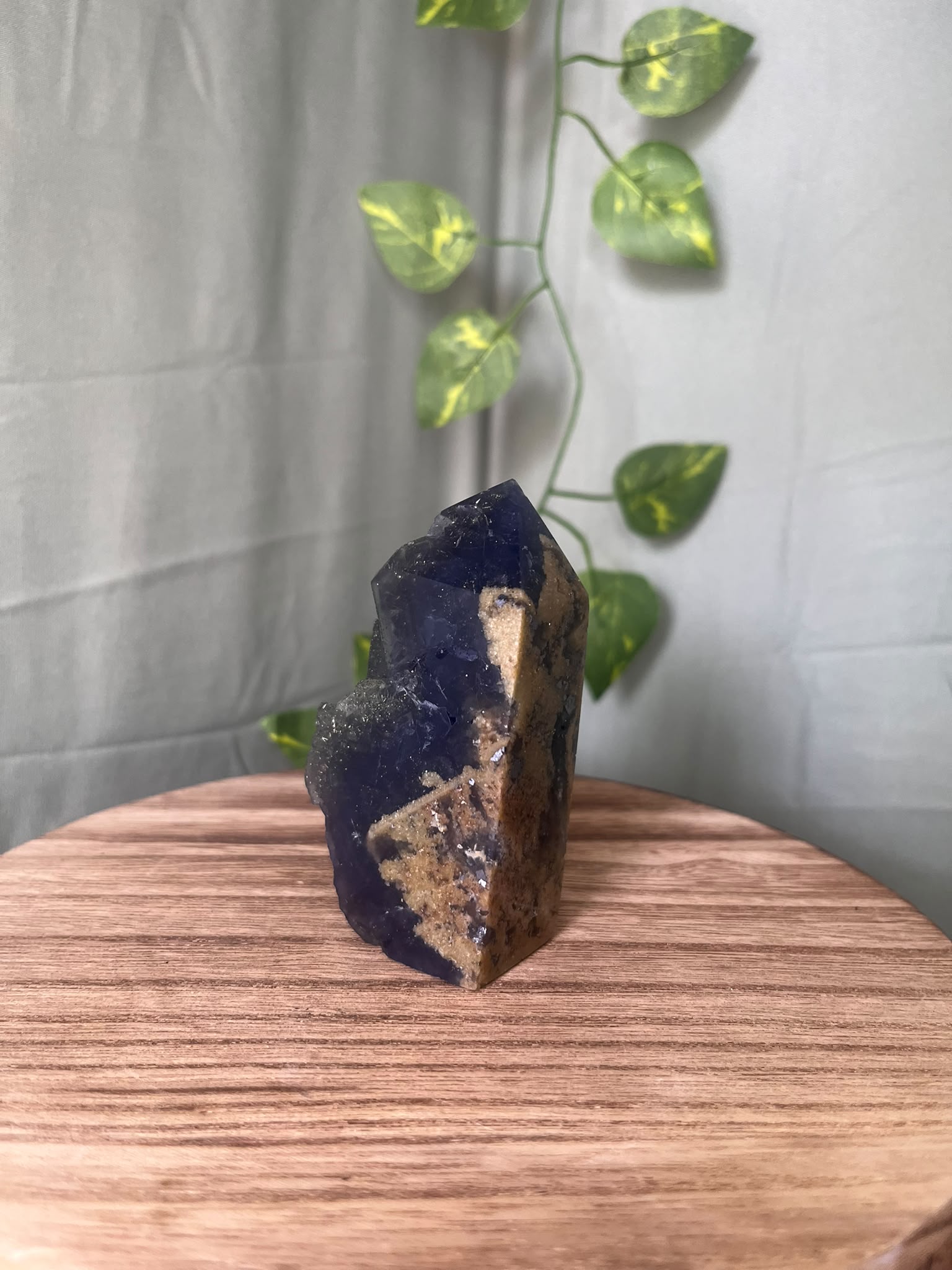 UV Reactive Sunlight Fluorite with Pyrite Tower
