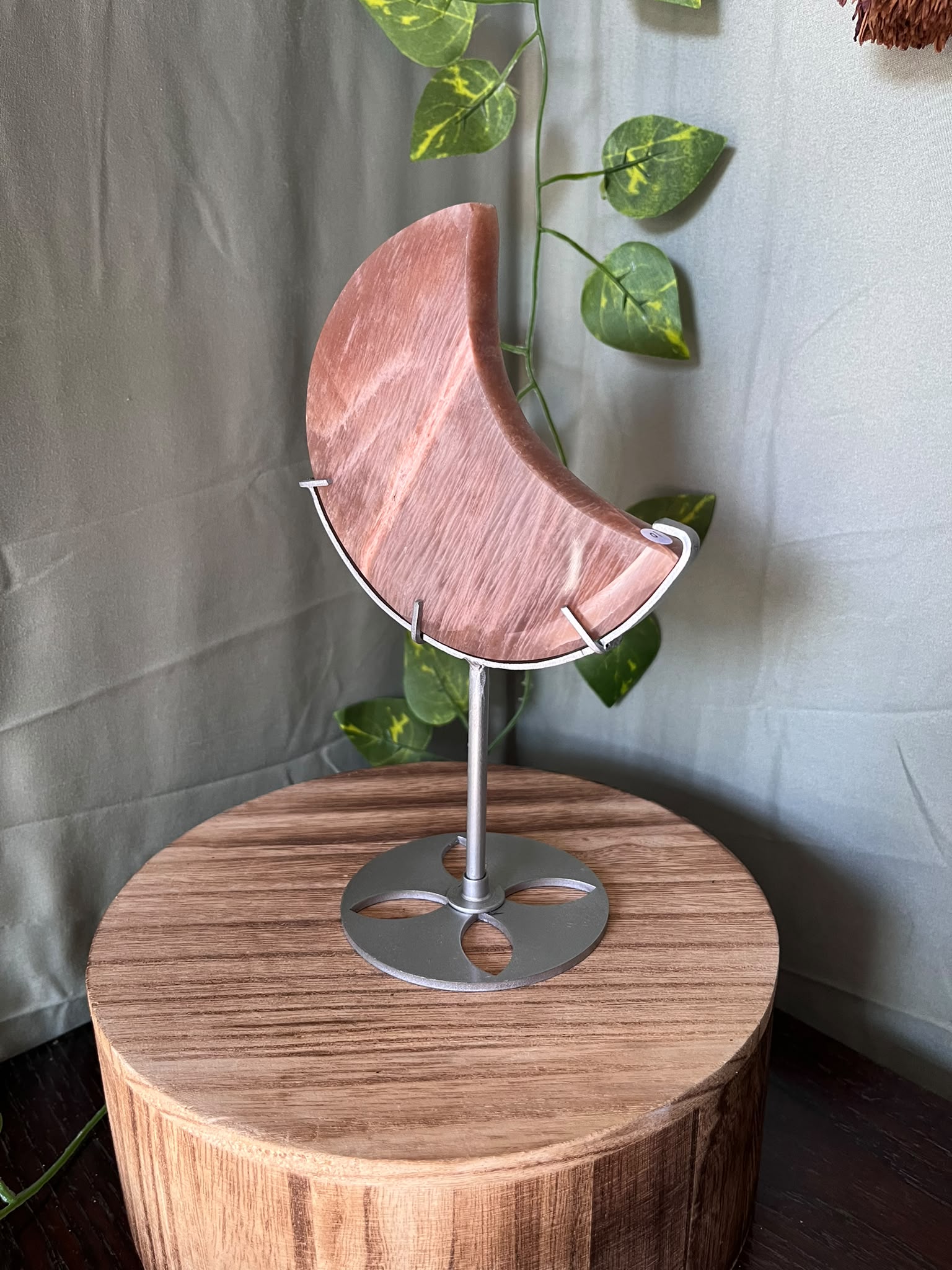 Sunstone Crescent Moon on Stand
