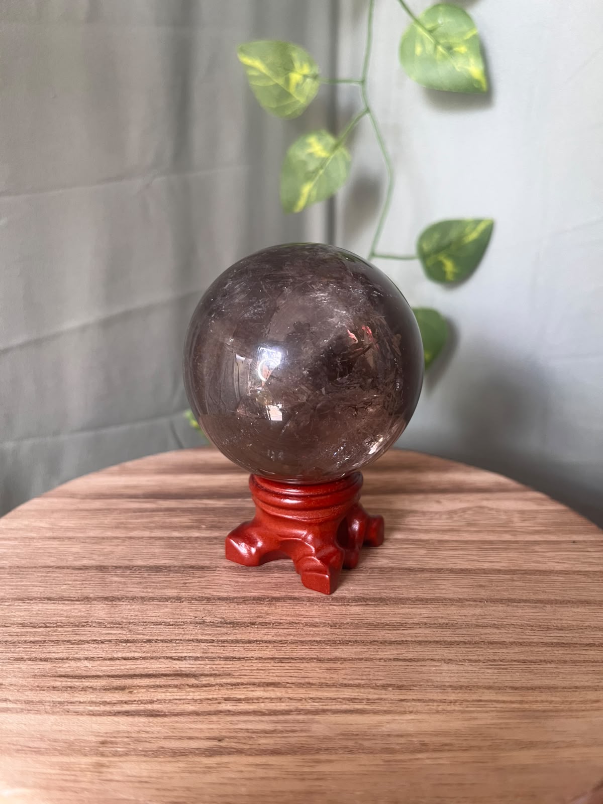 Smoky Quartz Sphere with Natural Flash