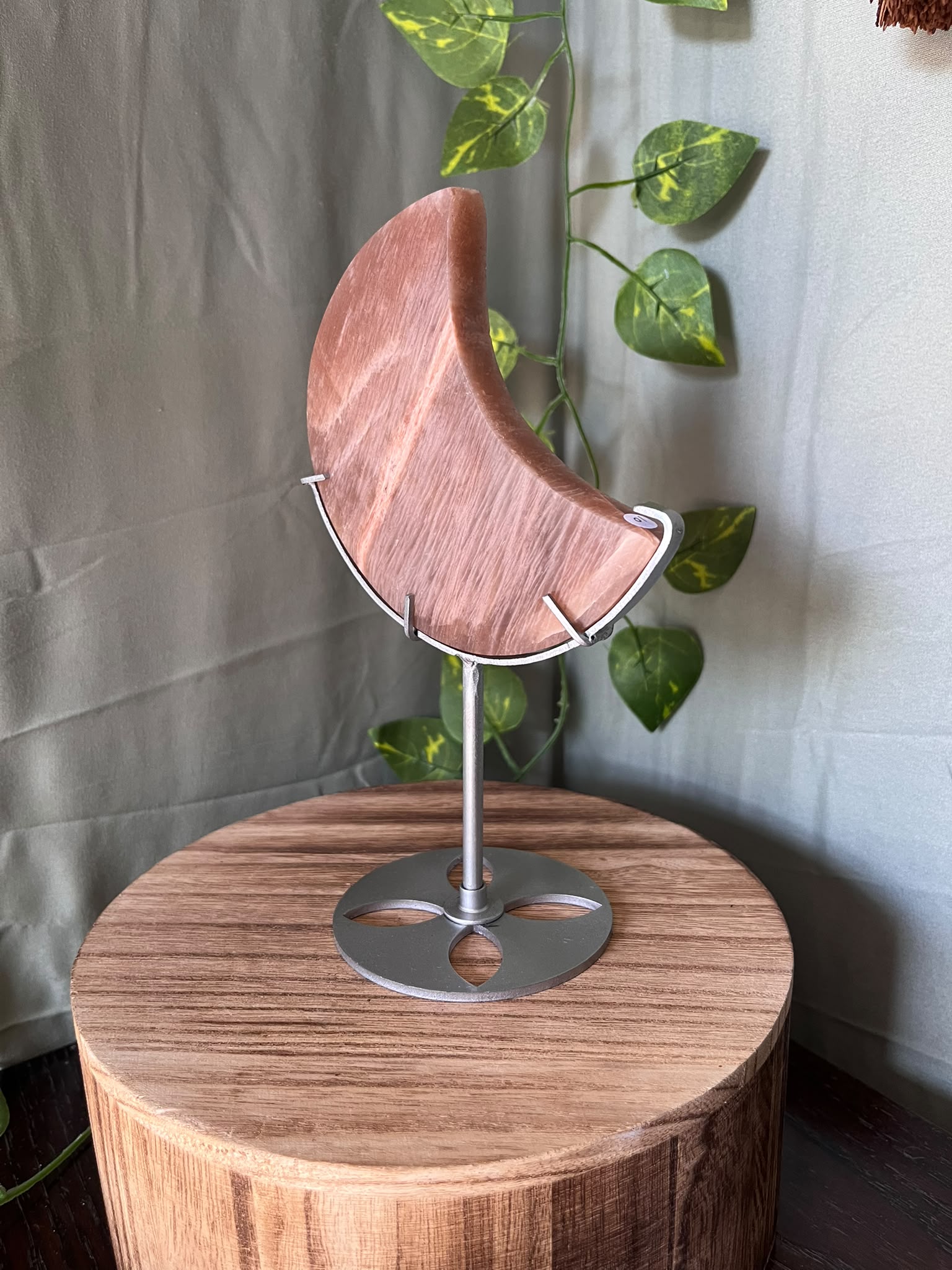 Sunstone Crescent Moon on Stand