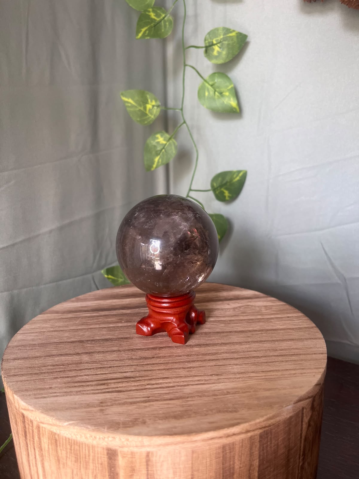 Smoky Quartz Sphere with Natural Flash