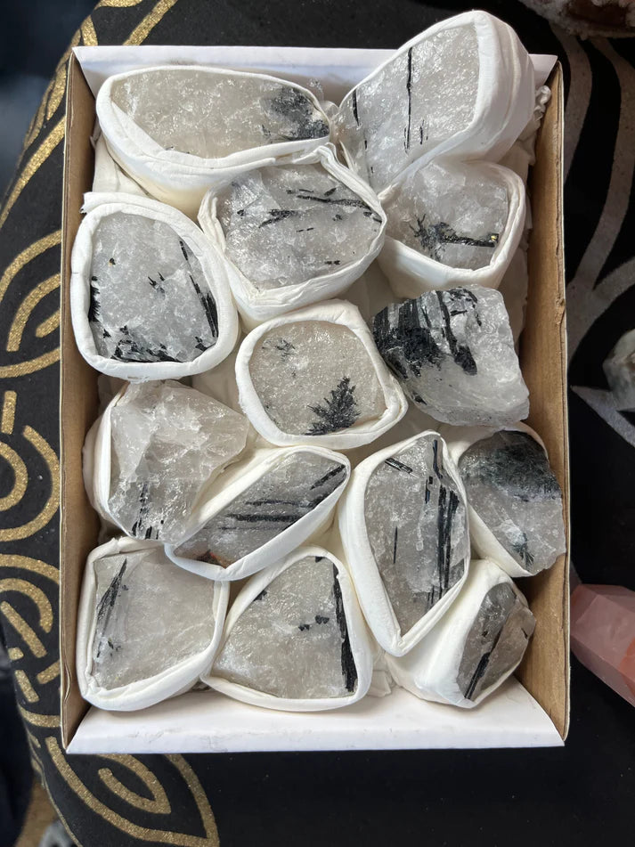 Raw Black Tourmaline in Quartz — Protection & Clarity