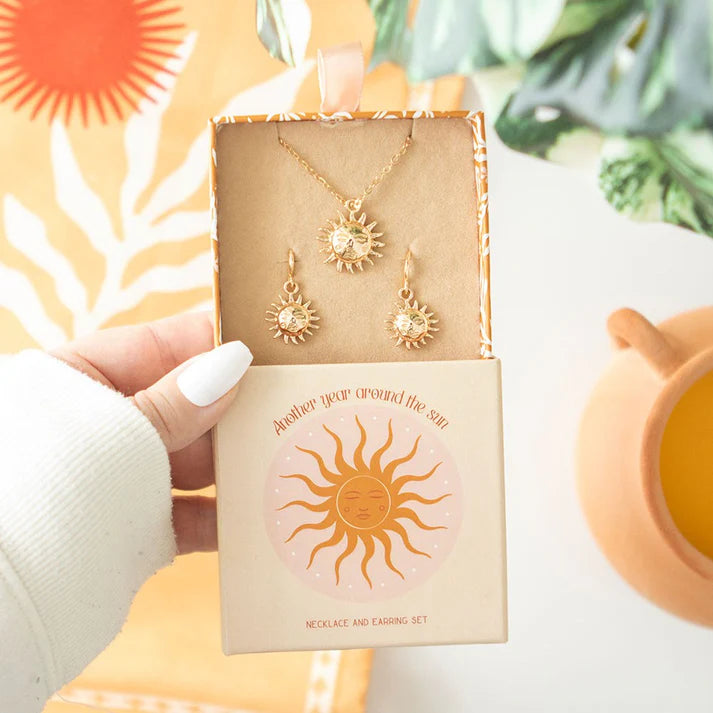 Sun Necklace and Earring Set